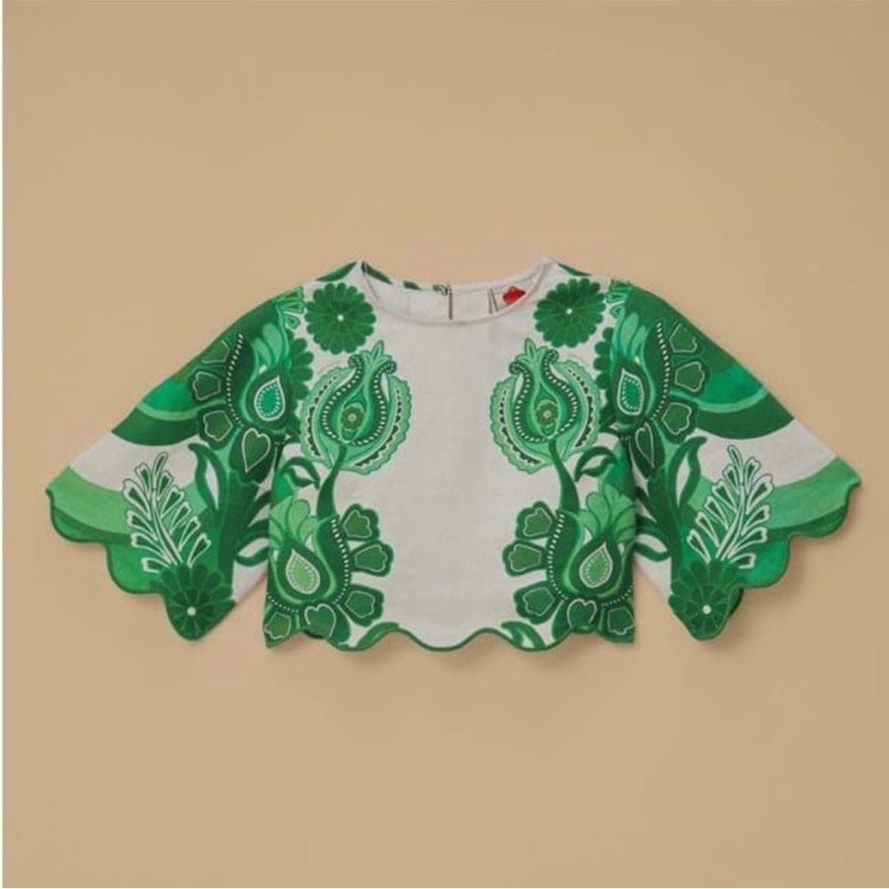 Farm Rio Festival Linen Crop Top - Picture 2 of 8